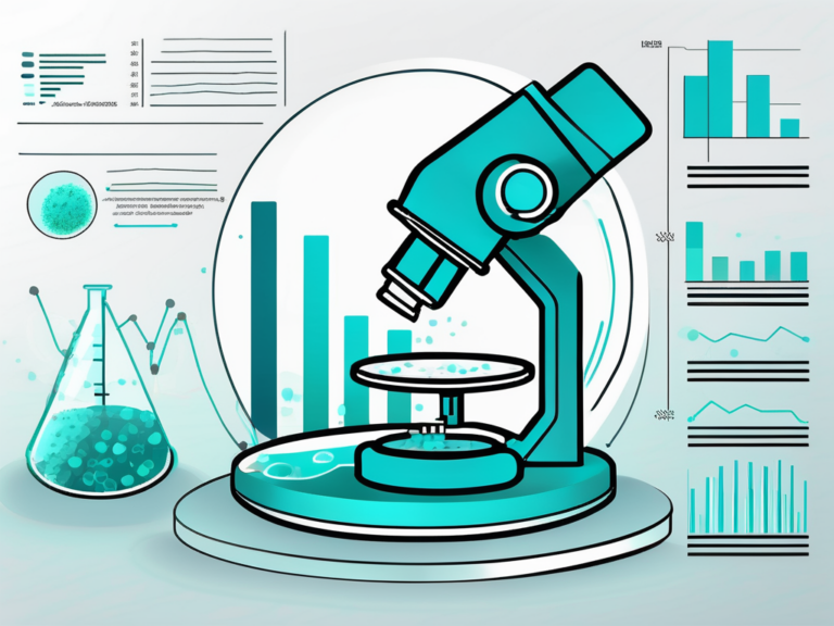 Microscope and data charts related to epidemiology research.